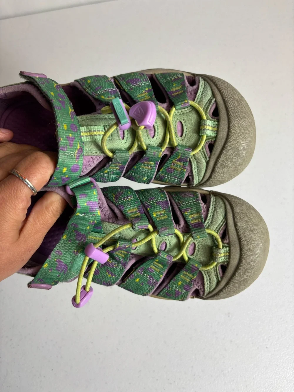 Keen Newport H2 Waterproof Hiking Sandals Purple and Green Youth Size 2